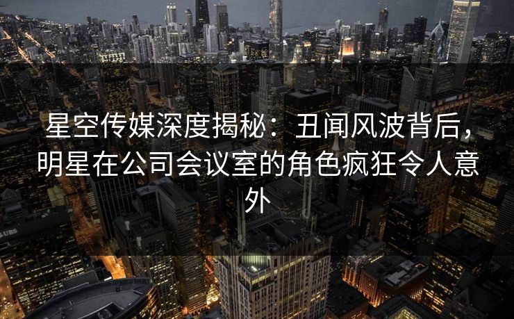 星空传媒深度揭秘：丑闻风波背后，明星在公司会议室的角色疯狂令人意外