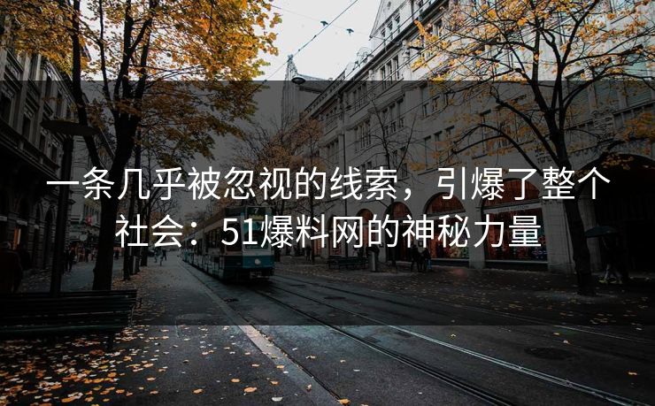 一条几乎被忽视的线索，引爆了整个社会：51爆料网的神秘力量